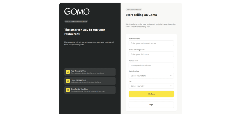 GoMo Dashboard — Screenshot 1
